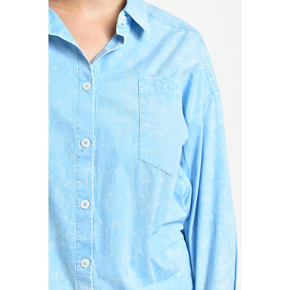 Foto 4 | Blusa Oversize Diseño Deslavado Roman Fashion/juvenil, 11427 (azul) Azul