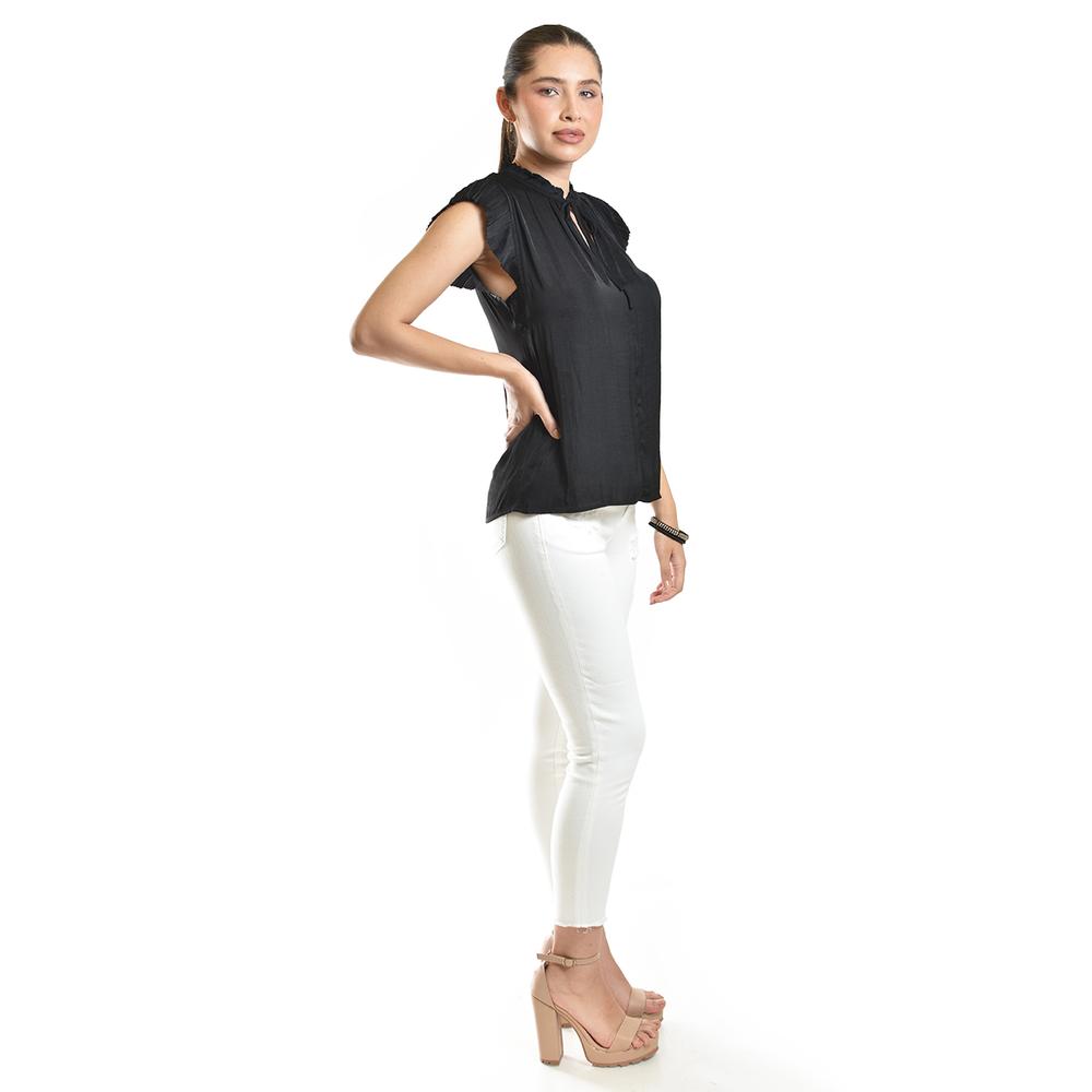 Foto 3 pulgar | Blusa De Manga Plisada Roman Fashion/juvenil, 10205 (negro) Negro