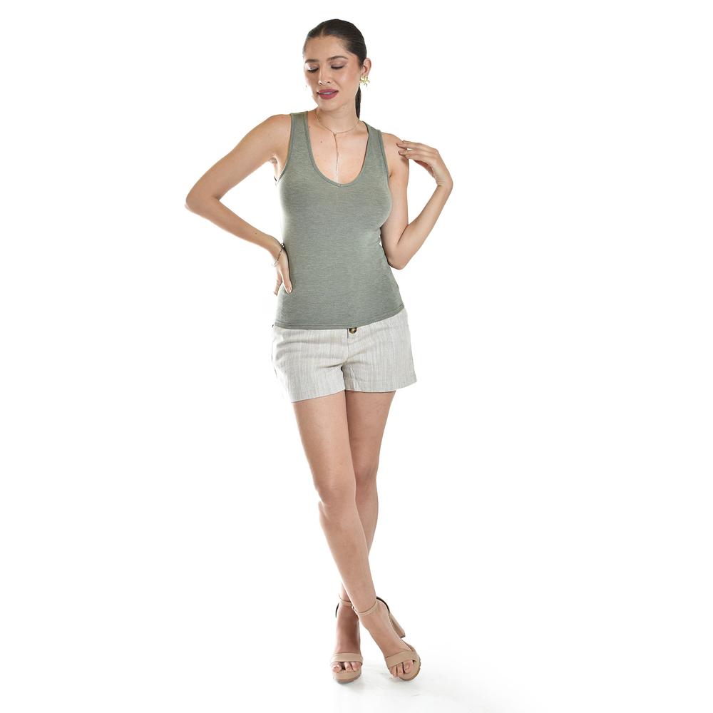Foto 6 pulgar | Blusa Estilo Tank Top Roman Fashion /juvenil, 19925 (verde Militar) Verde
