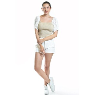 Foto 5 | Blusa Smock Con Manga Bordada Roman Fashion/juvenil, 6314 (beige) Beige