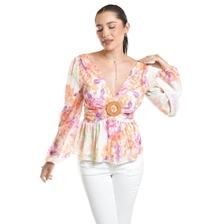 Foto 1 | Blusa Estampada Con Hebilla Roman Fashion/juvenil, 1301 (multicolor) Multicolor