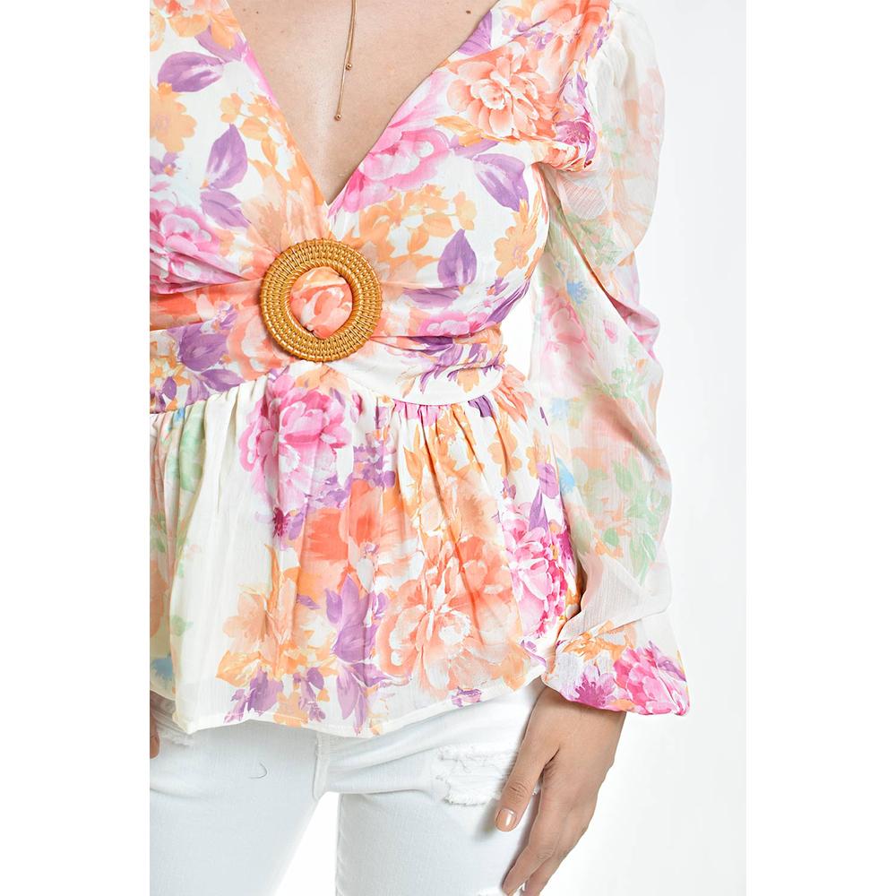 Foto 5 pulgar | Blusa Estampada Con Hebilla Roman Fashion/juvenil, 1301 (multicolor) Multicolor