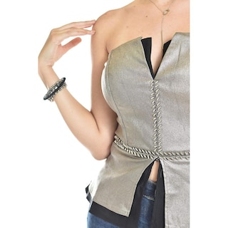 Foto 4 | Corset Strapless Con Detalles Metalicos Roman Fashion/ Juvenil, 941 (plateado) Plateado