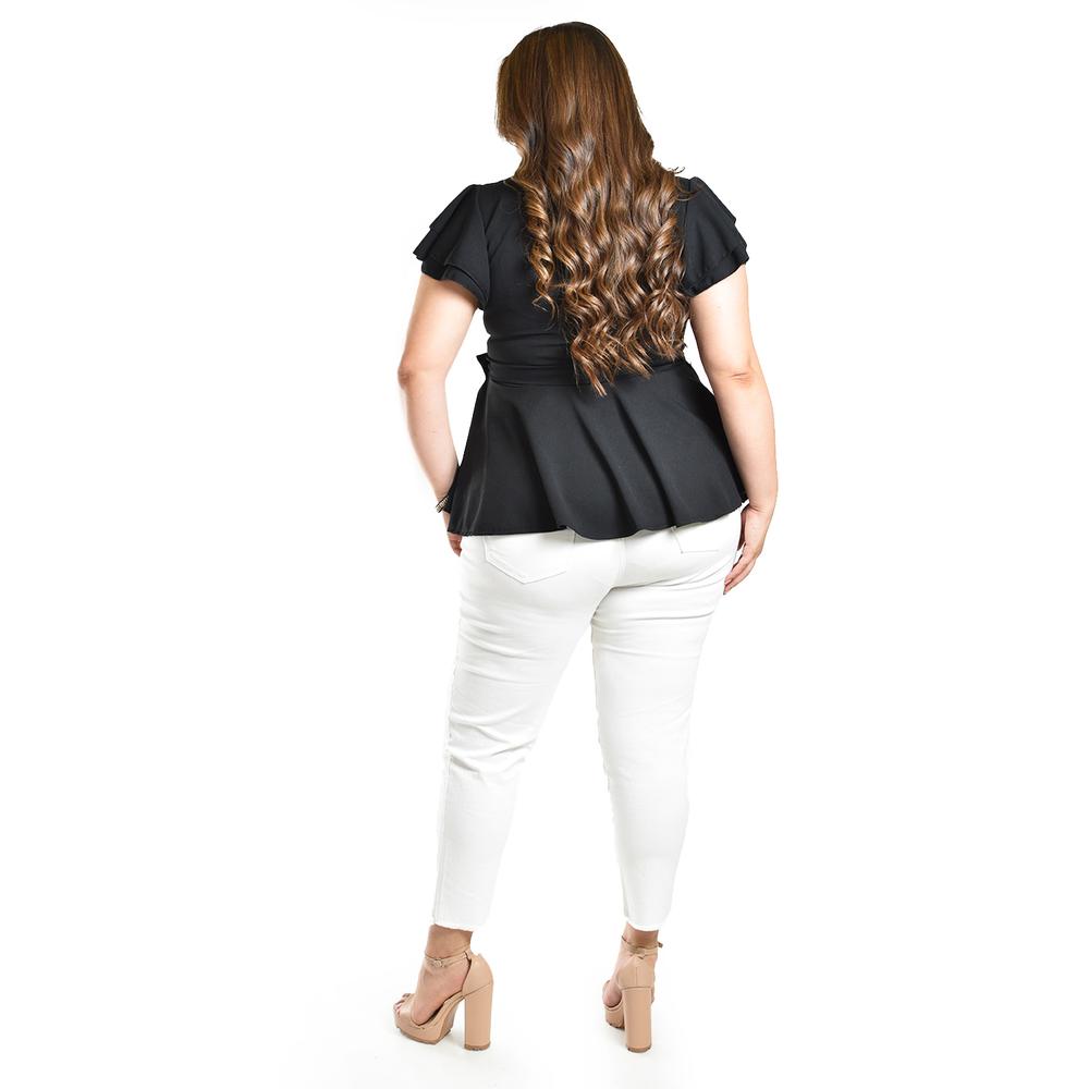 Foto 4 pulgar | Blusa De Corte Peplum Roman Fashion /juvenil, 1869 (negro) Negro