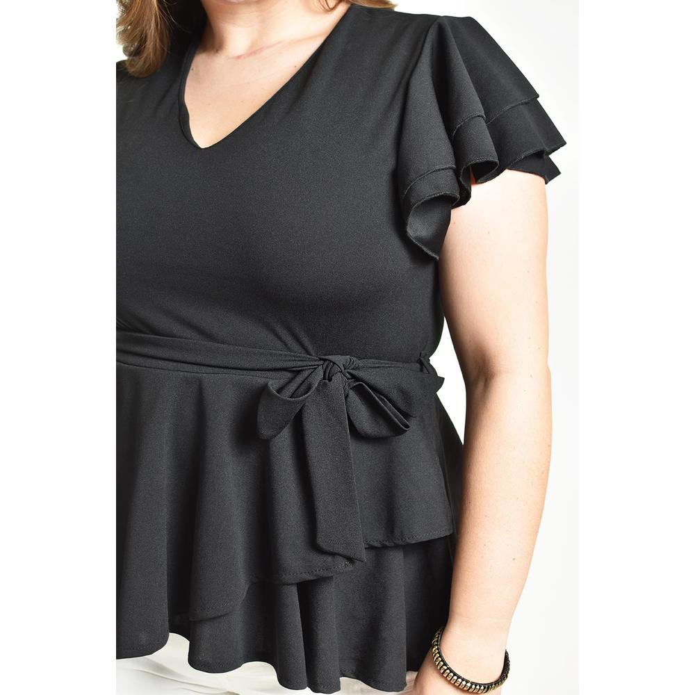 Foto 5 pulgar | Blusa De Corte Peplum Roman Fashion /juvenil, 1869 (negro) Negro