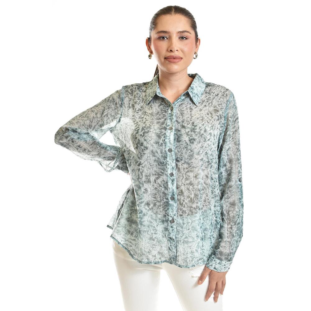 Blusa Transparente Diseño Tie Dye Roman Fashion/juvenil, 20295 (verde) Verde