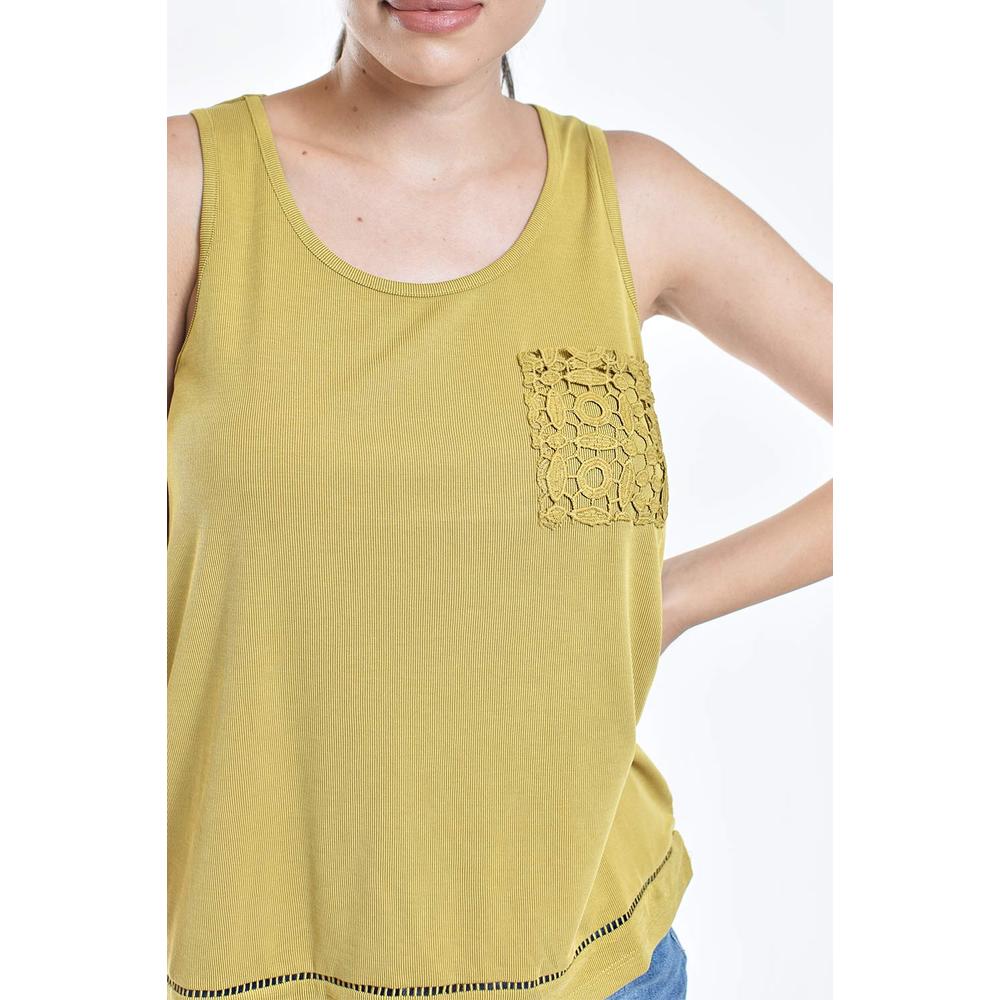 Foto 4 | Blusa Básica Con Bolsillo Bordado Roman Fashion/juvenil, 19222 (mostaza) Amarillo