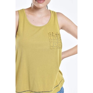 Foto 4 | Blusa Básica Con Bolsillo Bordado Roman Fashion/juvenil, 19222 (mostaza) Amarillo