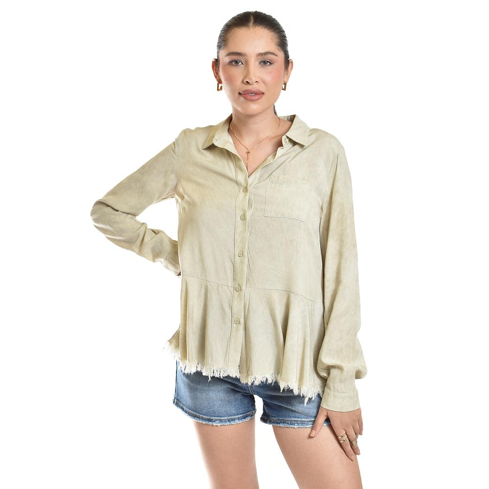 Foto 2 pulgar | Camisa Con Acabado Desgastado Roman Fashion /juvenil, 20009 (beige) Beige