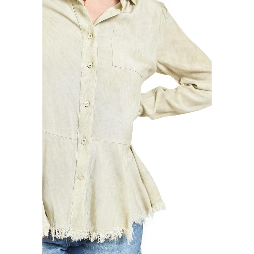 Foto 5 pulgar | Camisa Con Acabado Desgastado Roman Fashion /juvenil, 20009 (beige) Beige