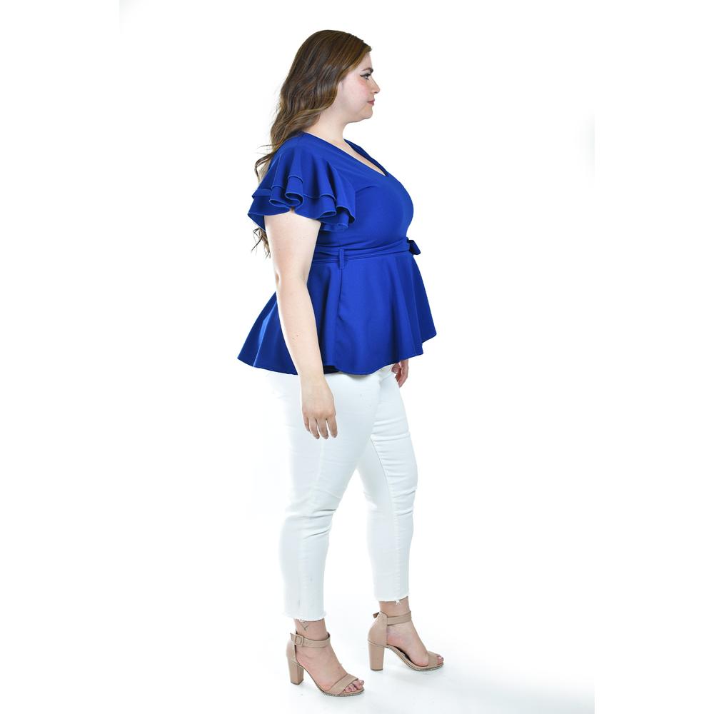 Foto 3 pulgar | Blusa De Corte Peplum Roman Fashion /juvenil, 1869 (azul Rey) Azul