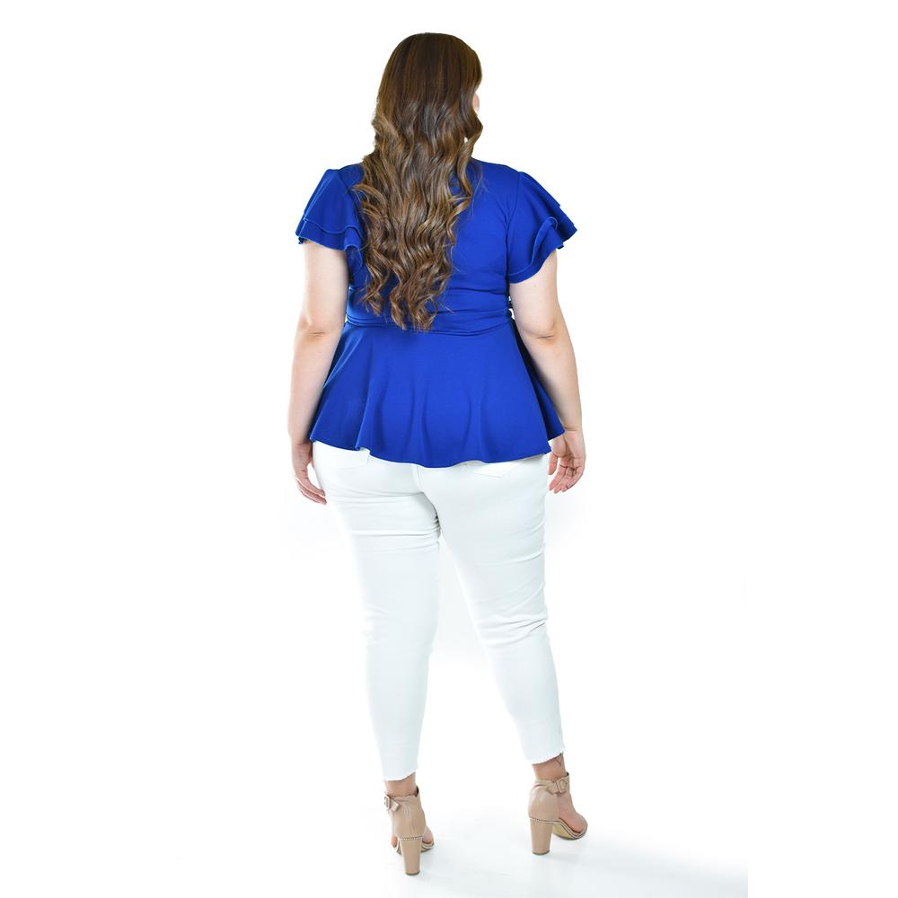 Foto 3 | Blusa De Corte Peplum Roman Fashion /juvenil, 1869 (azul Rey) Azul
