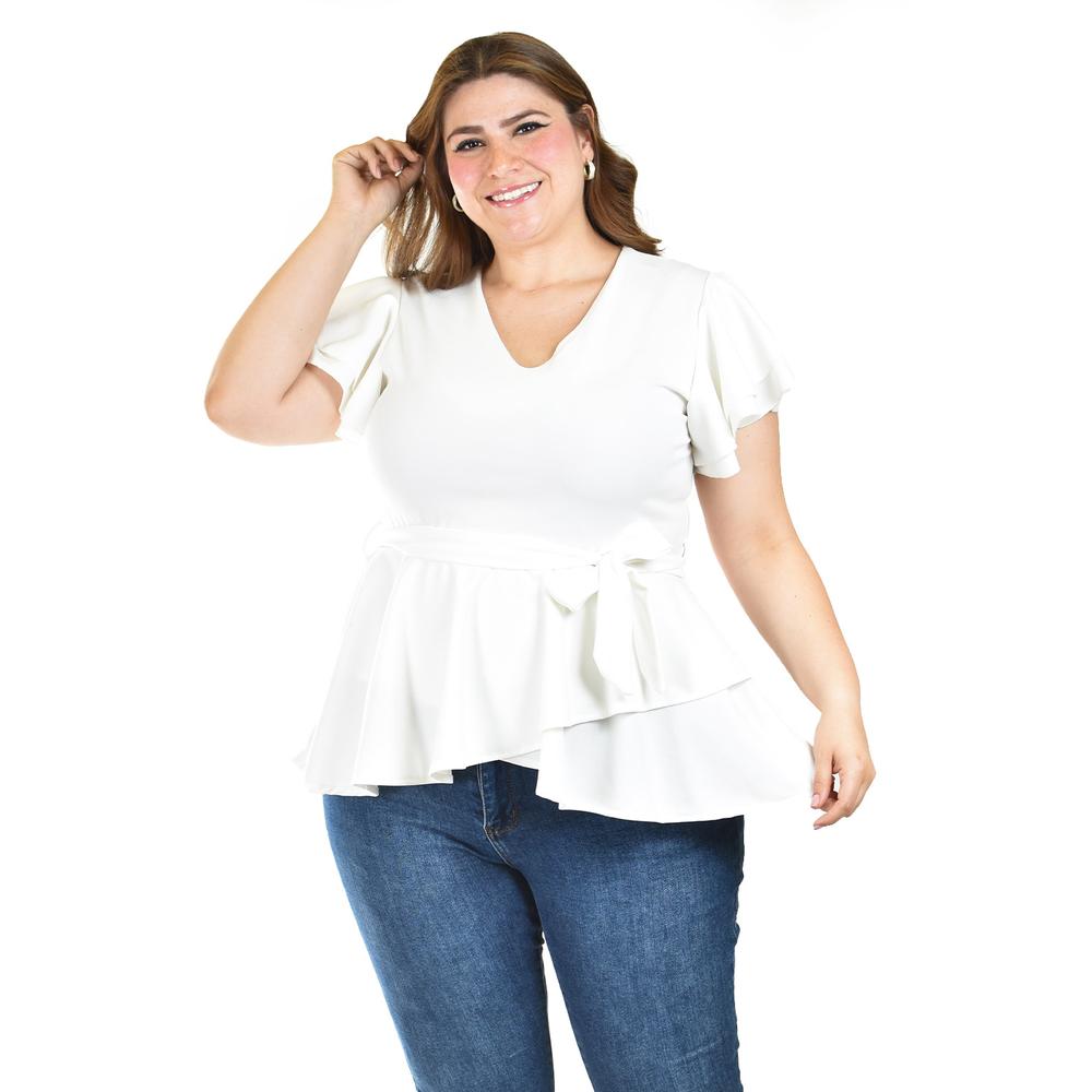 Blusa De Corte Peplum Roman Fashion /juvenil, 1869 (blanco) Blanco