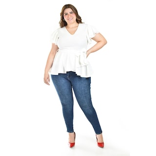 Foto 5 | Blusa De Corte Peplum Roman Fashion /juvenil, 1869 (blanco) Blanco