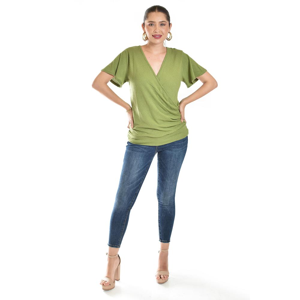 Foto 7 pulgar | Blusa Cruzada Con Botones Roman Fashion /juvenil, 8074 (verde Militar) Verde