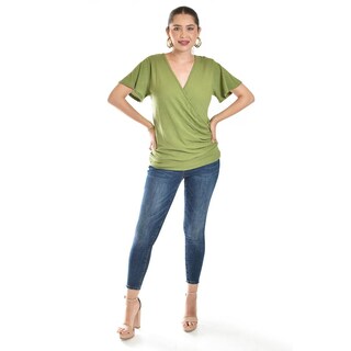Foto 6 | Blusa Cruzada Con Botones Roman Fashion /juvenil, 8074 (verde Militar) Verde