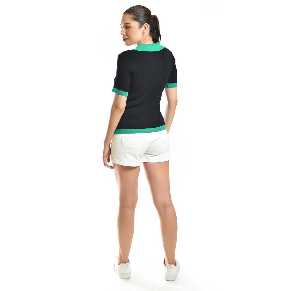 Foto 4 pulgar | Blusa Acanalada Tipo Polo Roman Fashion /juvenil, 7280 (negro) Negro