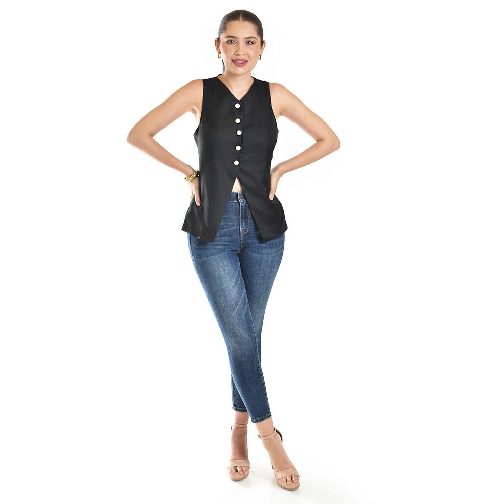 Foto 7 pulgar | Blusa Tipo Chaleco Roman Fashion /juvenil, 6958 (negro) Negro