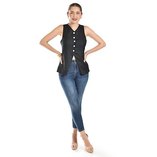 Foto 6 | Blusa Tipo Chaleco Roman Fashion /juvenil, 6958 (negro) Negro