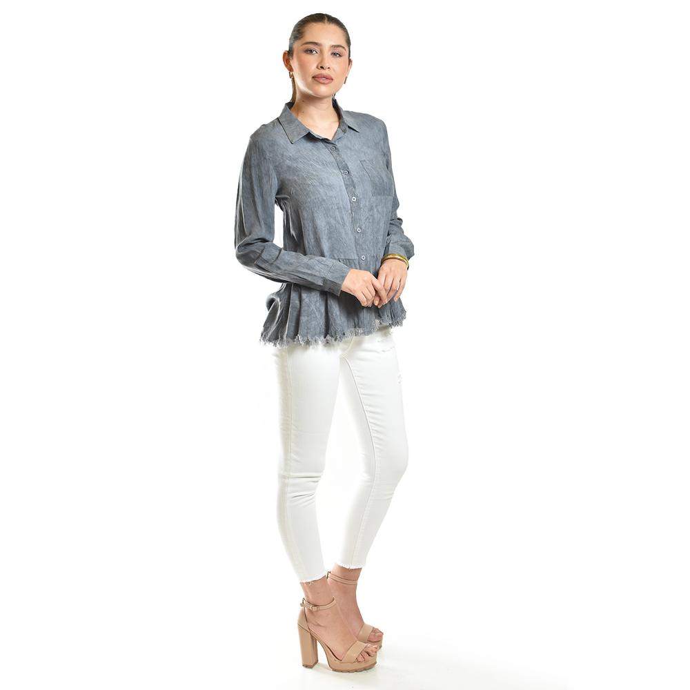 Camisa Con Acabado Desgastado Roman Fashion /juvenil, 20009 (gris) Gris