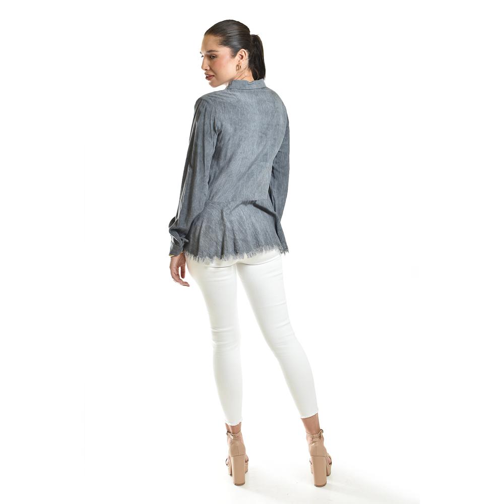 Foto 2 | Camisa Con Acabado Desgastado Roman Fashion /juvenil, 20009 (gris) Gris