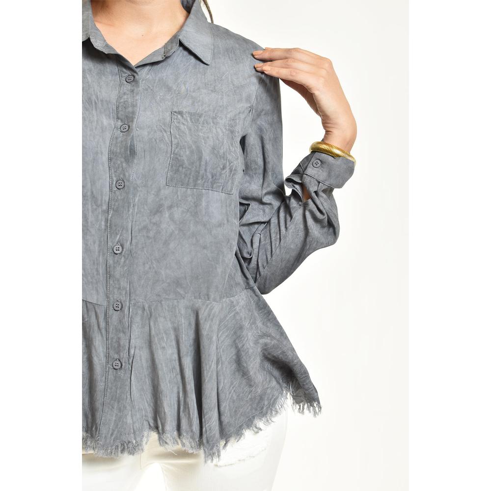 Foto 4 pulgar | Camisa Con Acabado Desgastado Roman Fashion /juvenil, 20009 (gris) Gris