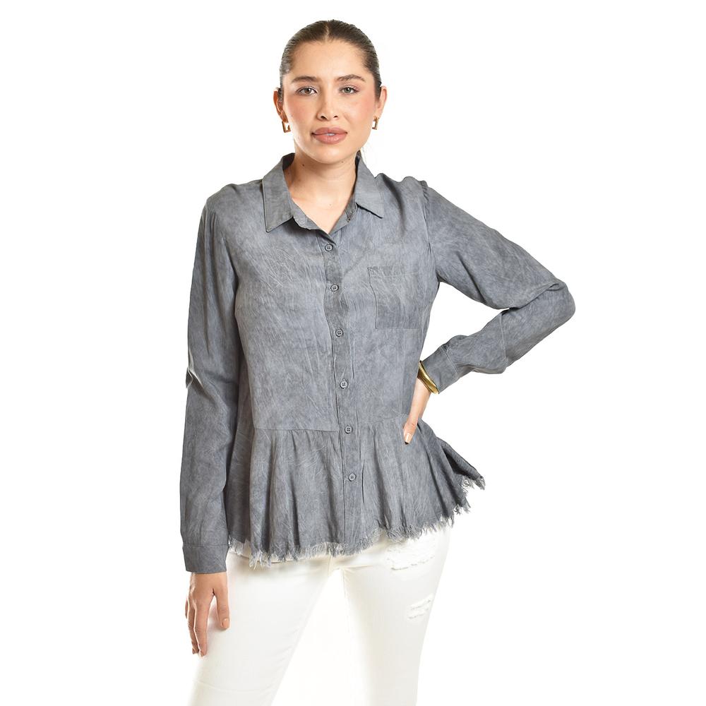 Foto 5 pulgar | Camisa Con Acabado Desgastado Roman Fashion /juvenil, 20009 (gris) Gris