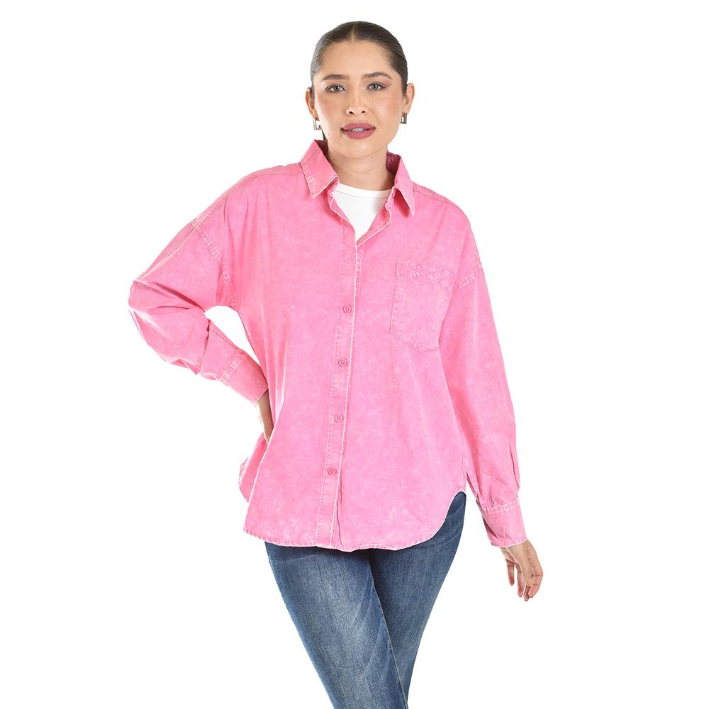 Foto 1 | Blusa Oversize Diseño Deslavado Roman Fashion/juvenil, 11427 (rosa) Rosa