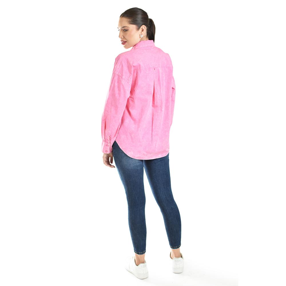 Foto 4 pulgar | Blusa Oversize Diseño Deslavado Roman Fashion/juvenil, 11427 (rosa) Rosa