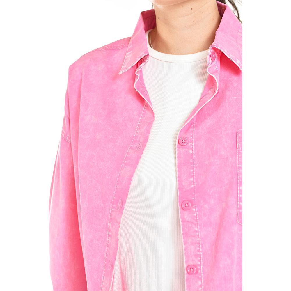 Foto 5 pulgar | Blusa Oversize Diseño Deslavado Roman Fashion/juvenil, 11427 (rosa) Rosa