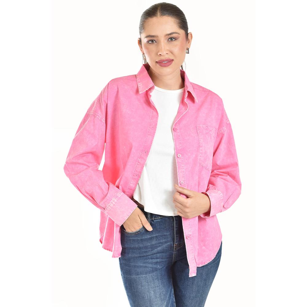 Foto 6 pulgar | Blusa Oversize Diseño Deslavado Roman Fashion/juvenil, 11427 (rosa) Rosa