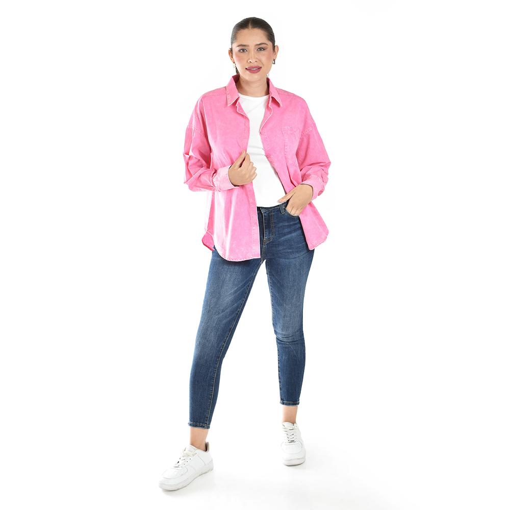 Foto 8 pulgar | Blusa Oversize Diseño Deslavado Roman Fashion/juvenil, 11427 (rosa) Rosa