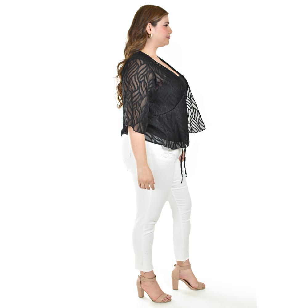 Foto 3 pulgar | Ensamble Tipo Kimono Con Blusa Básica Roman Fashion / Tallas Extras, 1892 (negro) Negro
