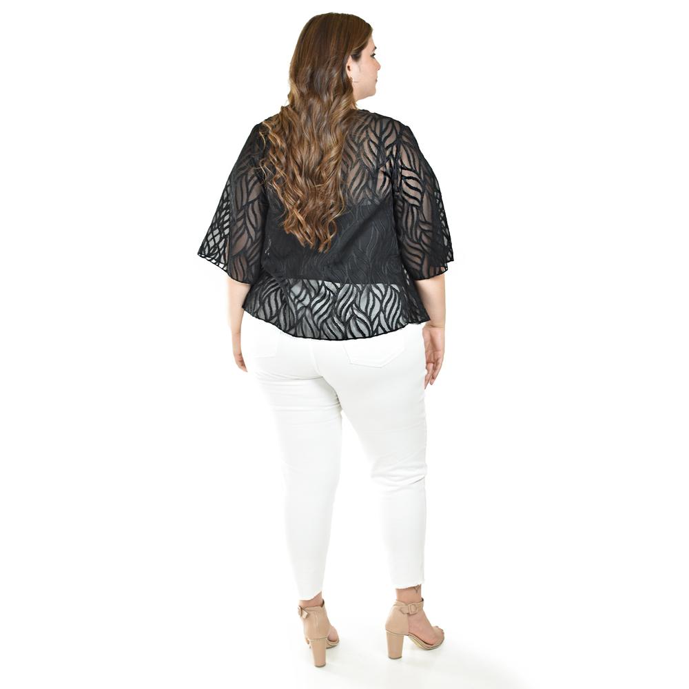 Foto 3 | Ensamble Tipo Kimono Con Blusa Básica Roman Fashion / Tallas Extras, 1892 (negro) Negro