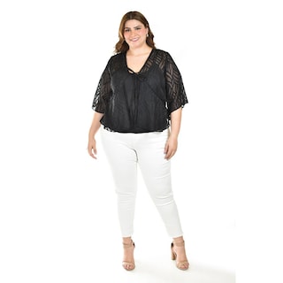 Foto 6 | Ensamble Tipo Kimono Con Blusa Básica Roman Fashion / Tallas Extras, 1892 (negro) Negro
