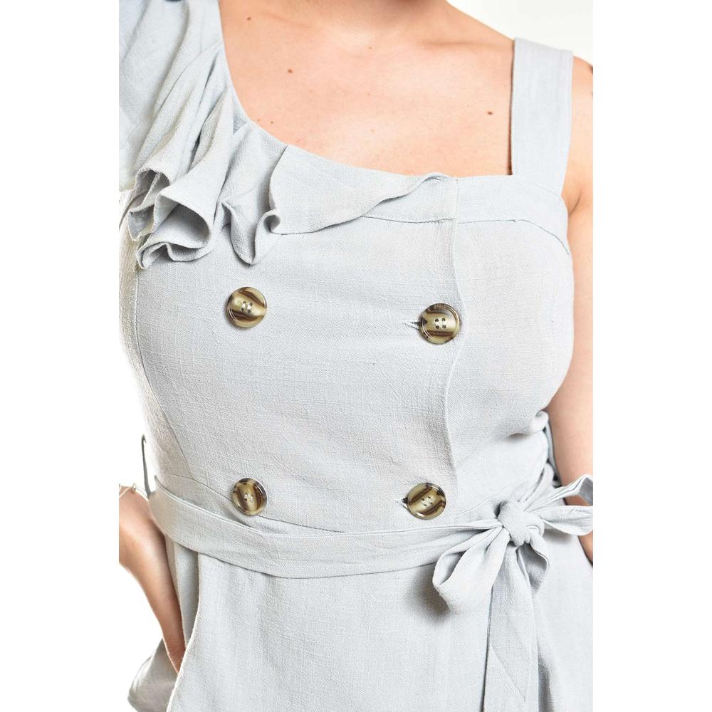Foto 4 | Blusa Asimétrica Con Botones Y Cinturón Roman Fashion/juvenil, 20287 (azul Claro) Azul