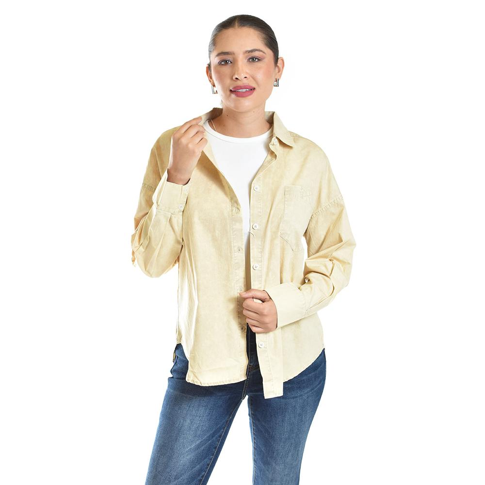 Blusa Oversize Diseño Deslavado Roman Fashion/juvenil, 11427 (beige) Beige