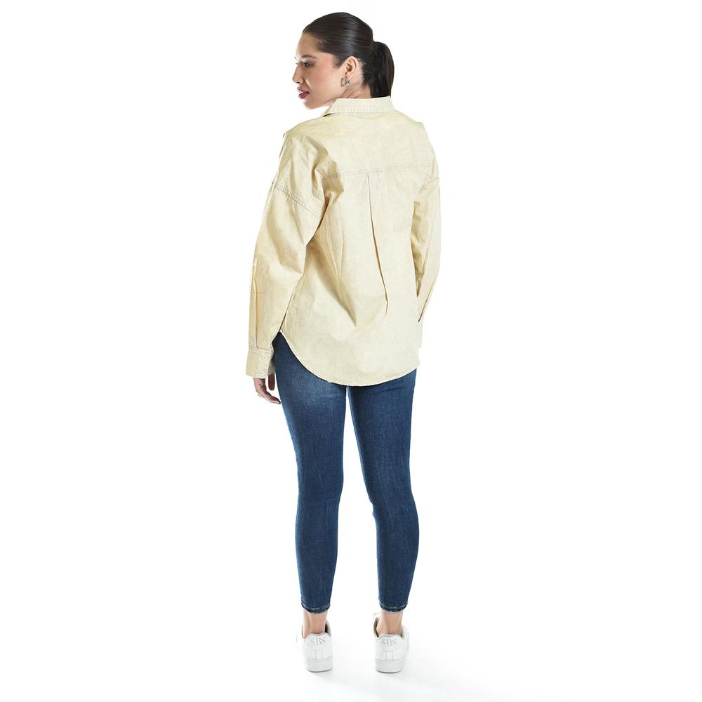 Foto 4 pulgar | Blusa Oversize Diseño Deslavado Roman Fashion/juvenil, 11427 (beige) Beige