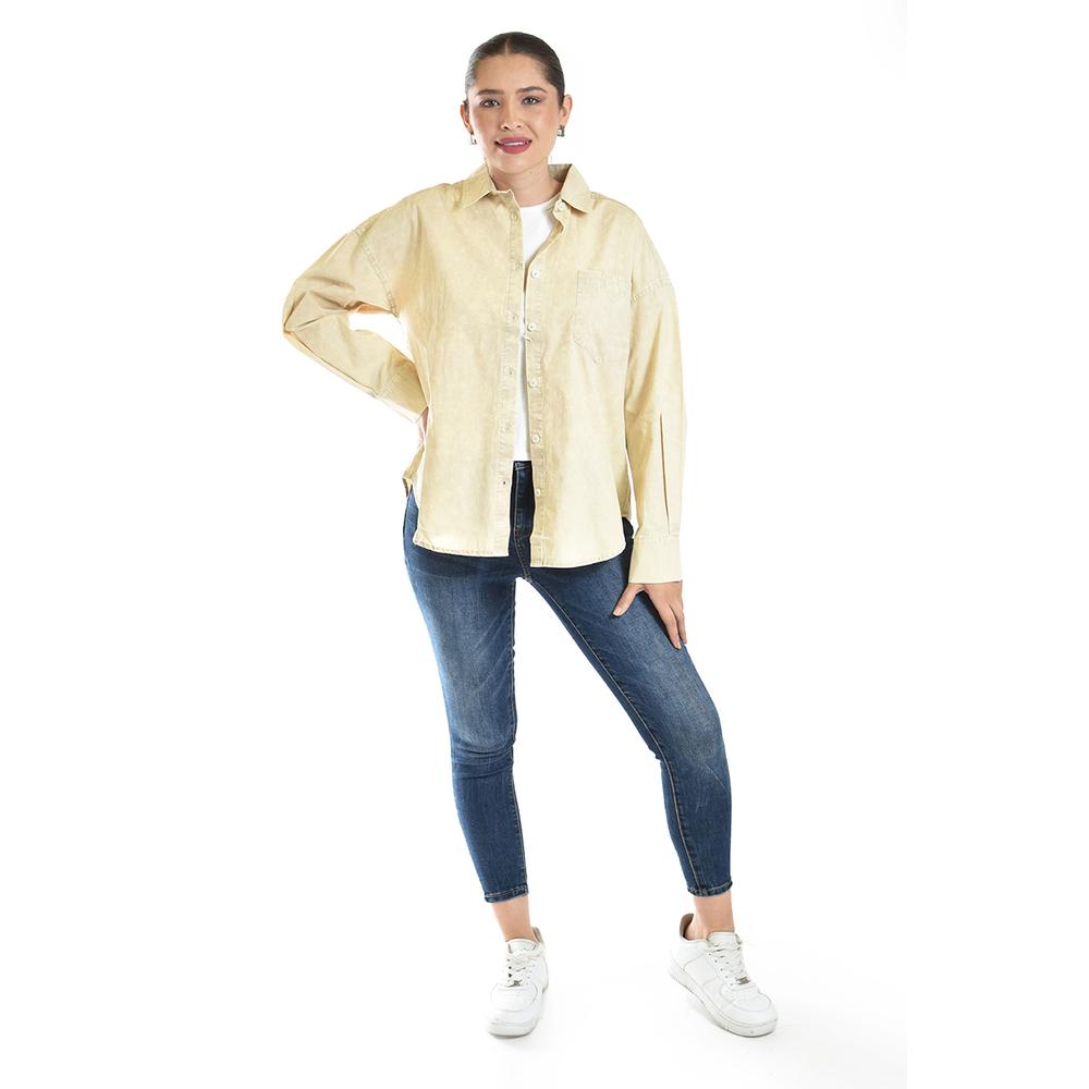 Foto 6 pulgar | Blusa Oversize Diseño Deslavado Roman Fashion/juvenil, 11427 (beige) Beige