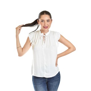 Foto 1 | Blusa De Manga Plisada Roman Fashion/juvenil, 10205 (blanco) Blanco