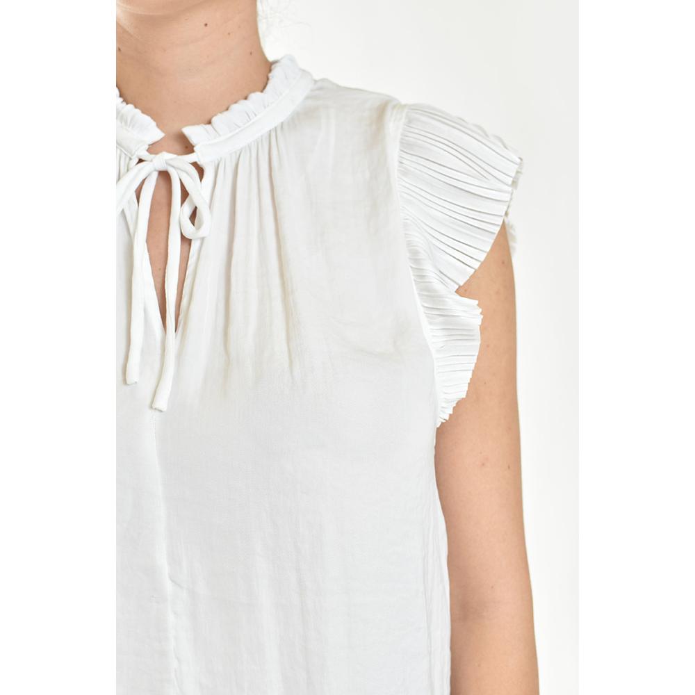 Foto 4 | Blusa De Manga Plisada Roman Fashion/juvenil, 10205 (blanco) Blanco