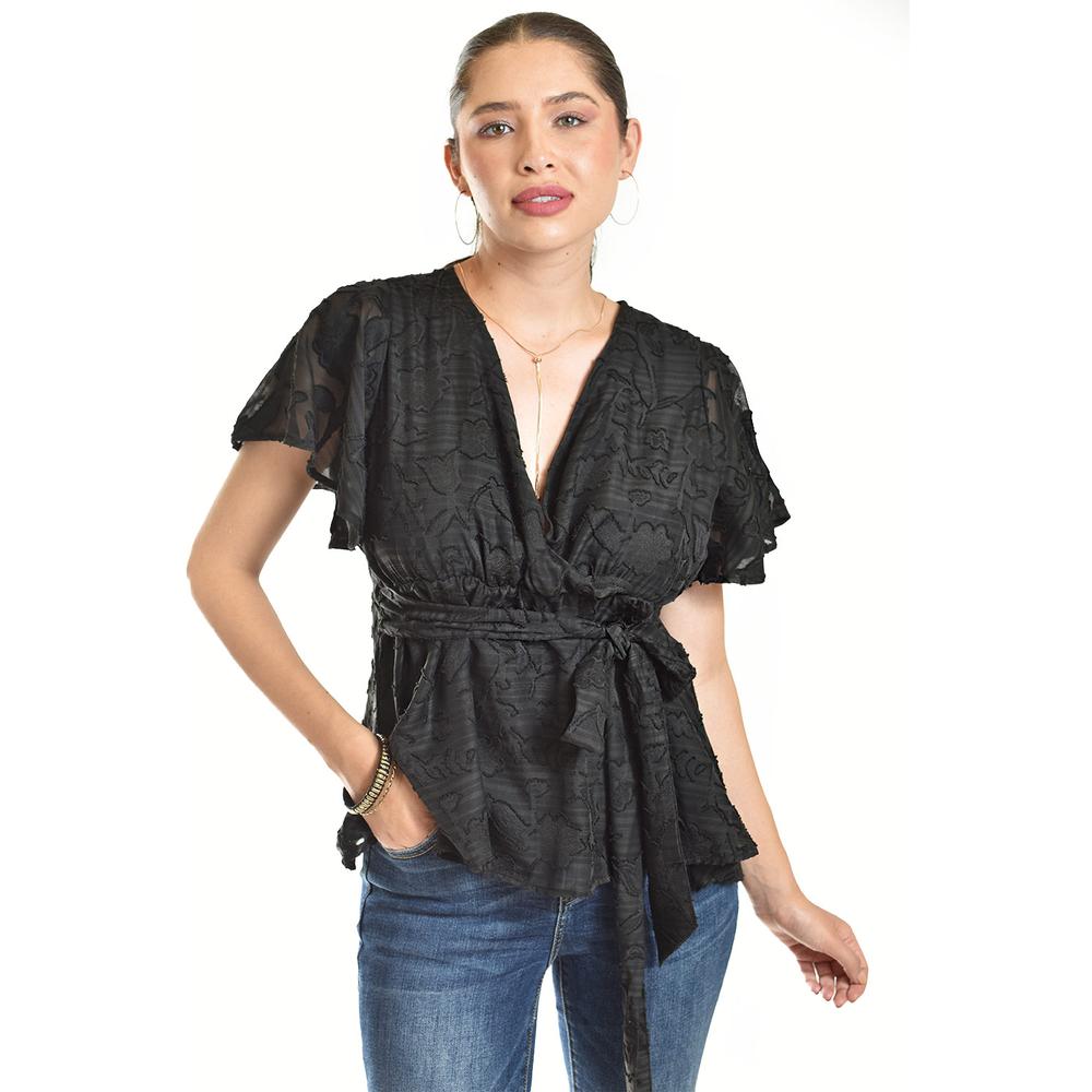 Foto 2 pulgar | Blusa De Encaje Roman Fashion /juvenil, 5113 (negro) Negro