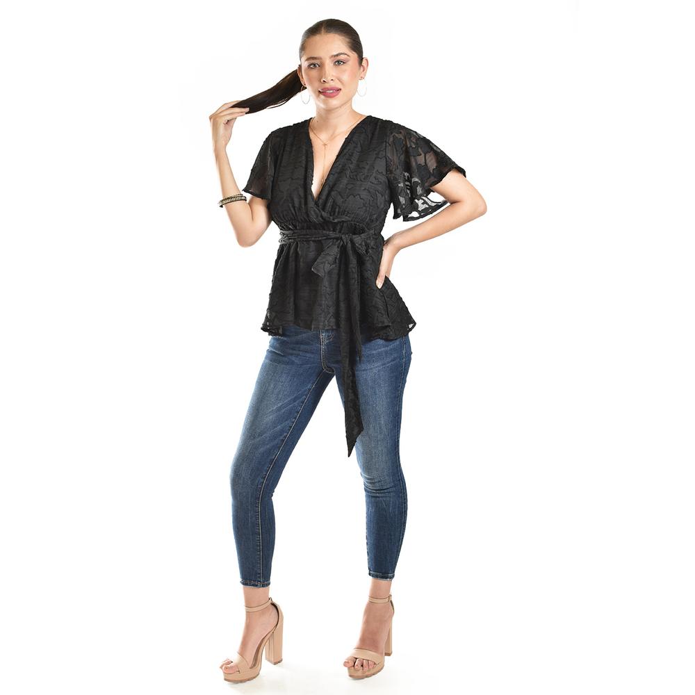Foto 6 pulgar | Blusa De Encaje Roman Fashion /juvenil, 5113 (negro) Negro