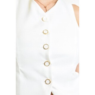 Foto 6 | Blusa Tipo Chaleco Roman Fashion /juvenil, 6958 (blanco) Blanco