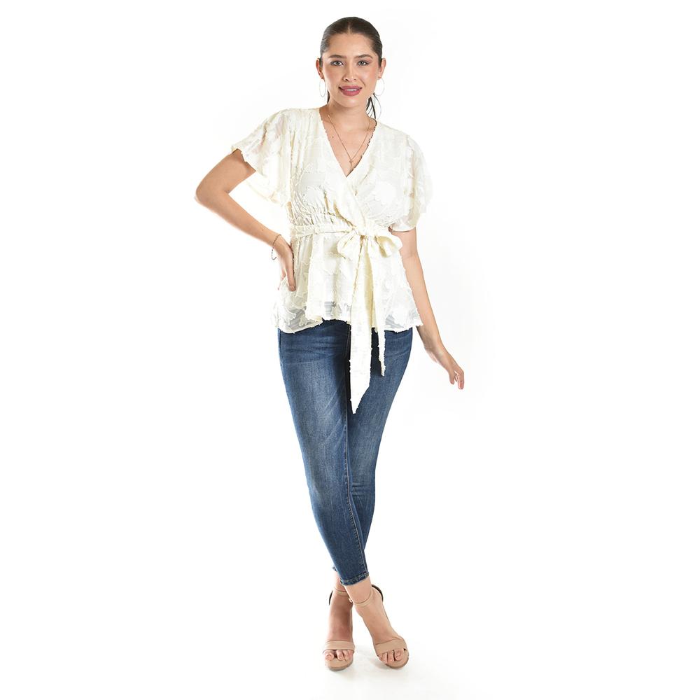 Foto 6 pulgar | Blusa De Encaje Roman Fashion /juvenil, 5113 (blanco) Blanco
