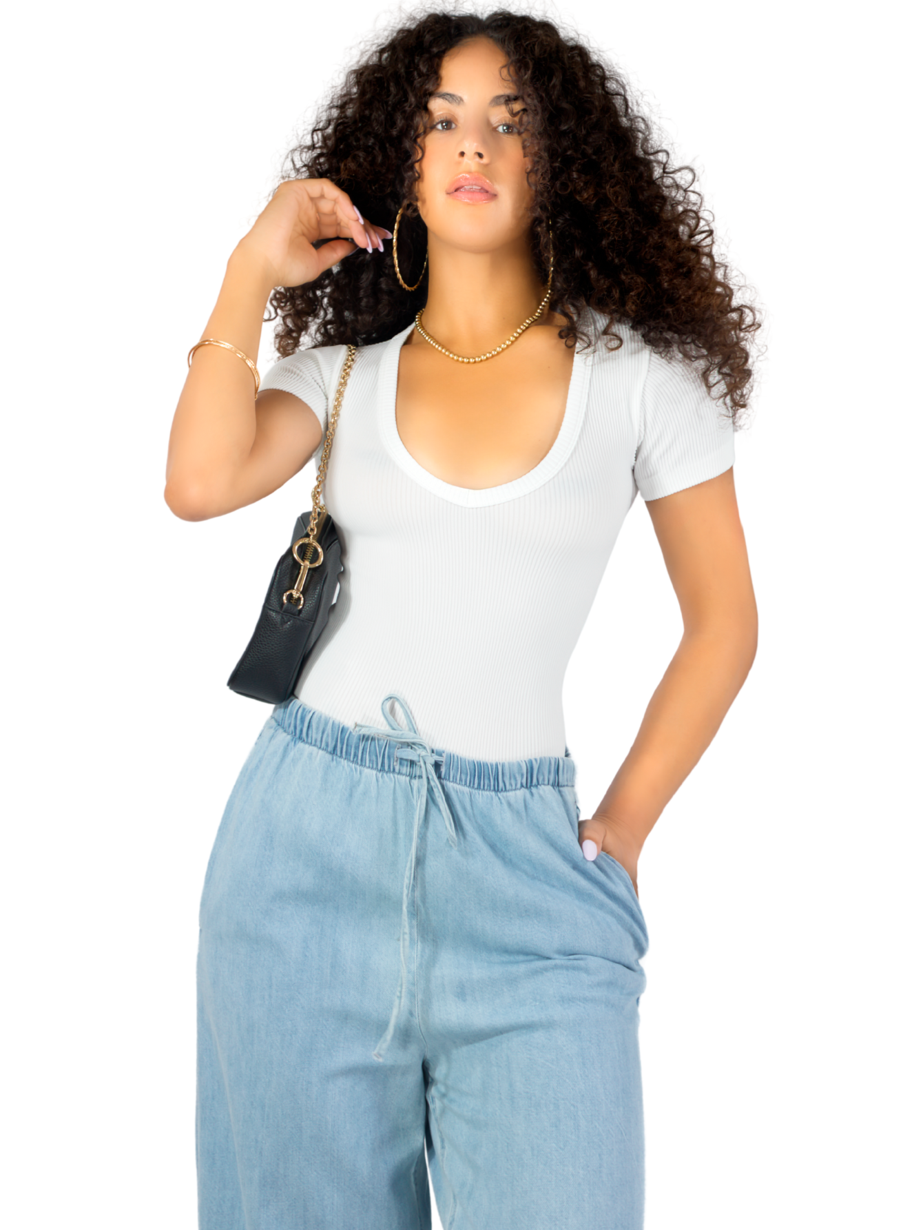 Player Mujer Texturizada Casual Stretch Bl-1027  Blanco Blusa Dama Top