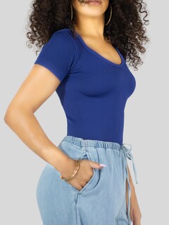 Foto 5 | Player Mujer Texturizada Casual Stretch Bl-1027 Marino Blusa Dama Top