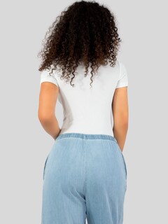 Foto 3 | Player Mujer Texturizada Casual Stretch Bl-1027 Blanco Blusa Dama Top