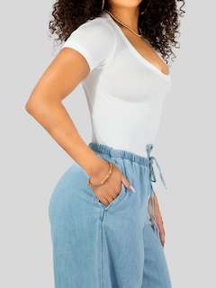 Foto 5 | Player Mujer Texturizada Casual Stretch Bl-1027 Blanco Blusa Dama Top