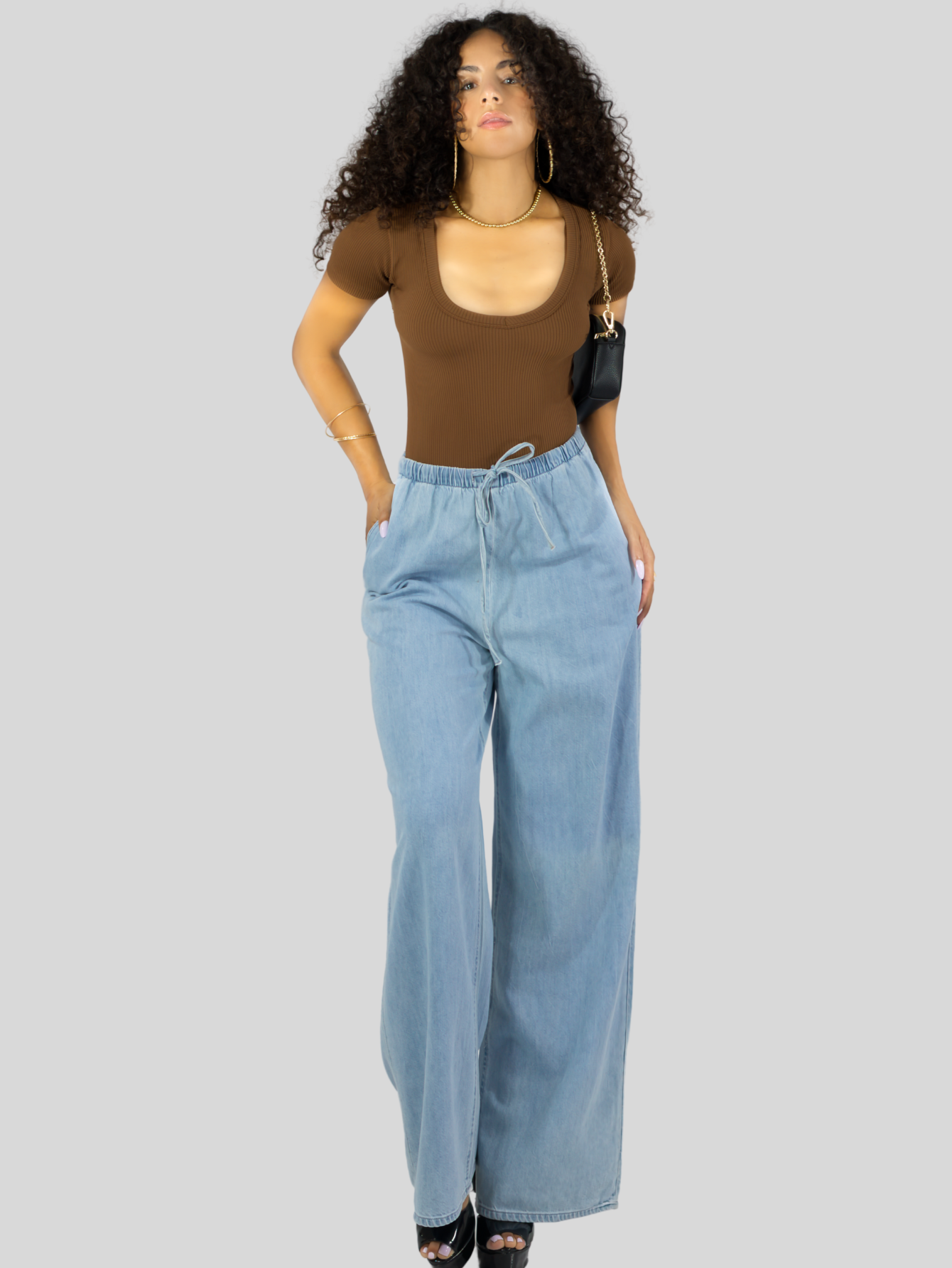 Foto 3 pulgar | Player Mujer Texturizada Casual Stretch Bl-1027  Café Claro Blusa Dama Top